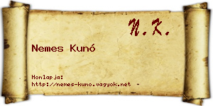 Nemes Kunó névjegykártya